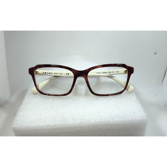 Prada VPR RO1V Burgundy White Eyeglasses Frames Only Two Tone Italy 53-16-140 - Picture 3 of 14
